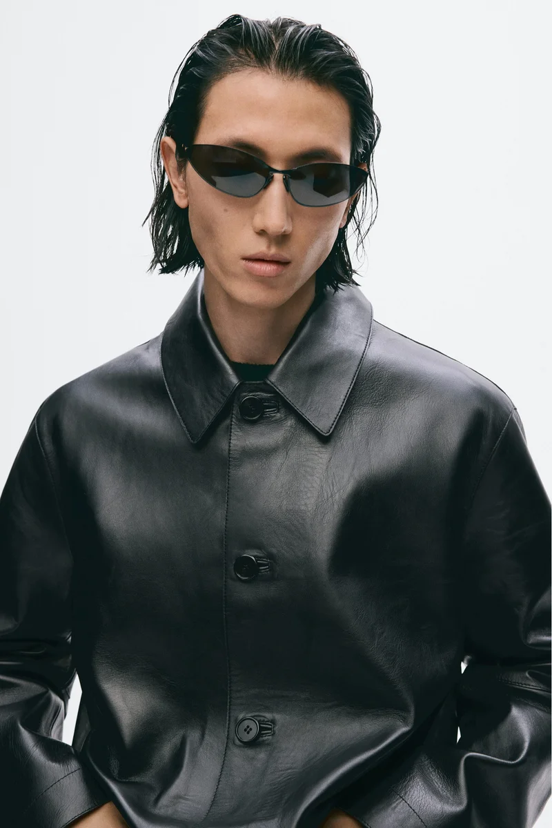 H&M  Long leather coat for Men | Best Price UAE