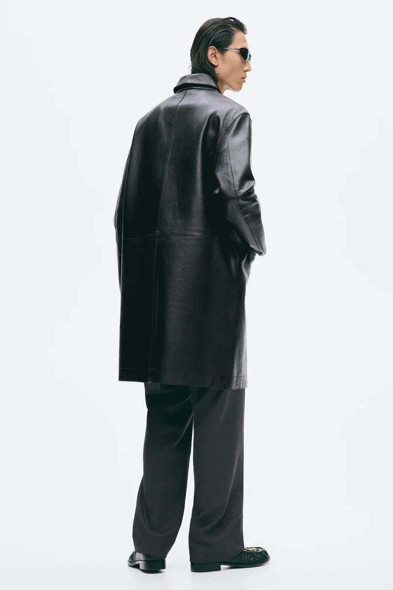 H&M  Long leather coat for Men | Best Price UAE