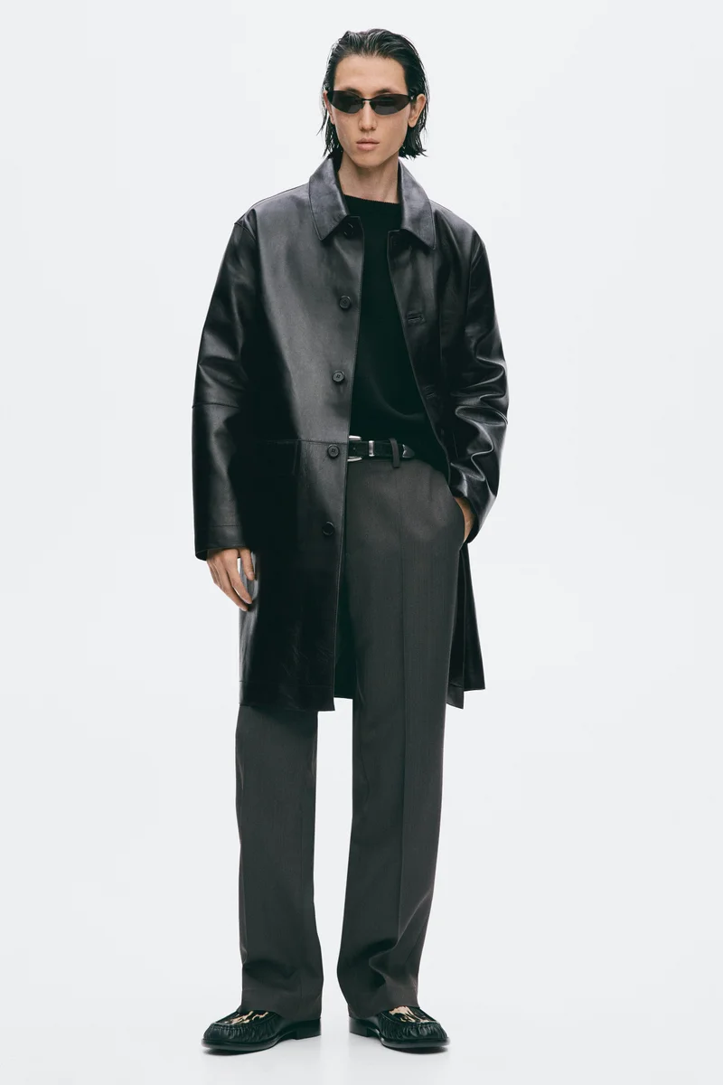 H&M  Long leather coat for Men | Best Price UAE