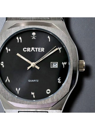 A luxurious men's set consisting of a regal stainless steel watch, a classic dial with date display, water resistance, prayer beads, a pen, and cufflinks. - view 3