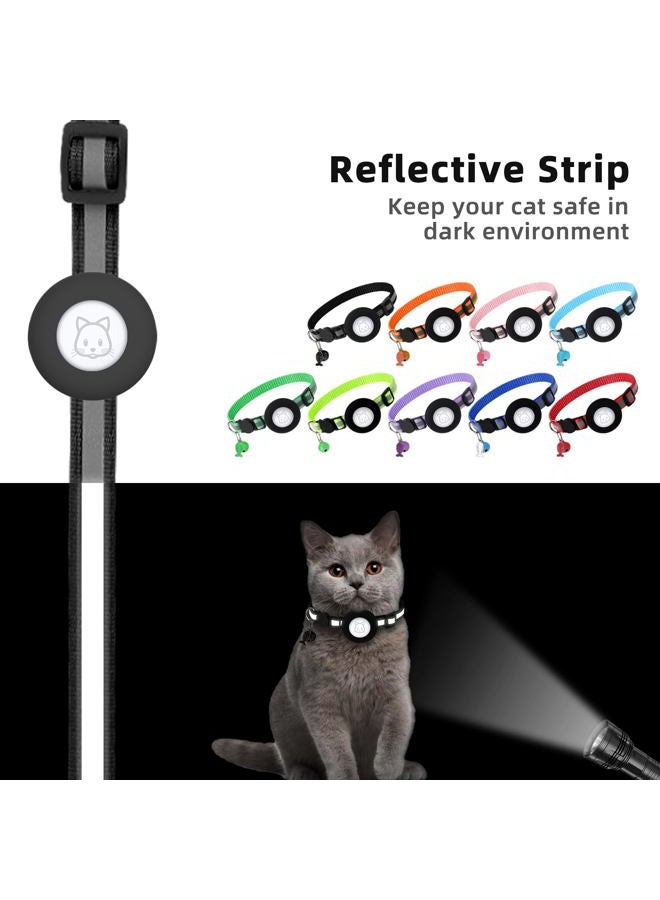 SimpleThings Airtag Cat Collar, Air tag Cat Collar with Bell and Safety Buckle in 3/8" Width, Reflective Collar with Waterproof Airtag Holder Compatible with Apple Airtag for Cat Dog Kitten Puppy (Black) - Image 5