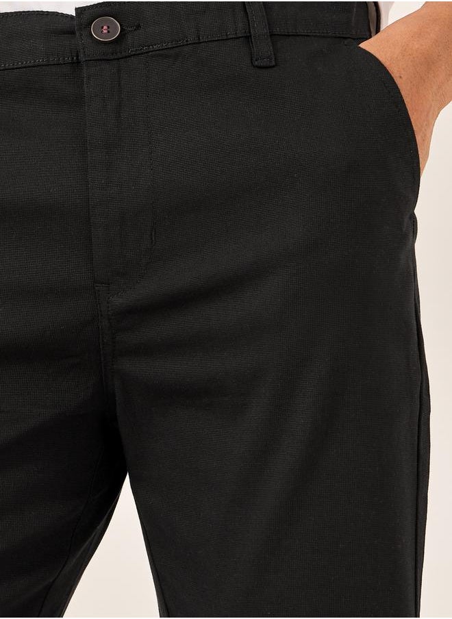 Styli Solid Mid Rise Slim Fit Cotton Chinos  - Image 3