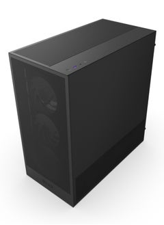 NZXT H5 Flow RGB Black Mid-Tower ATX Case, High Airflow Mesh Design, Tempered Glass, 2x 120mm RGB Fans, Up to 360mm Radiator Support, USB 3.2 Type-C & Type-A Ports, Cable Management System, Tool-less Panels, 2.5” & 3.5” Drive Bays, Black | CC-H52FB-R1  - Image 3