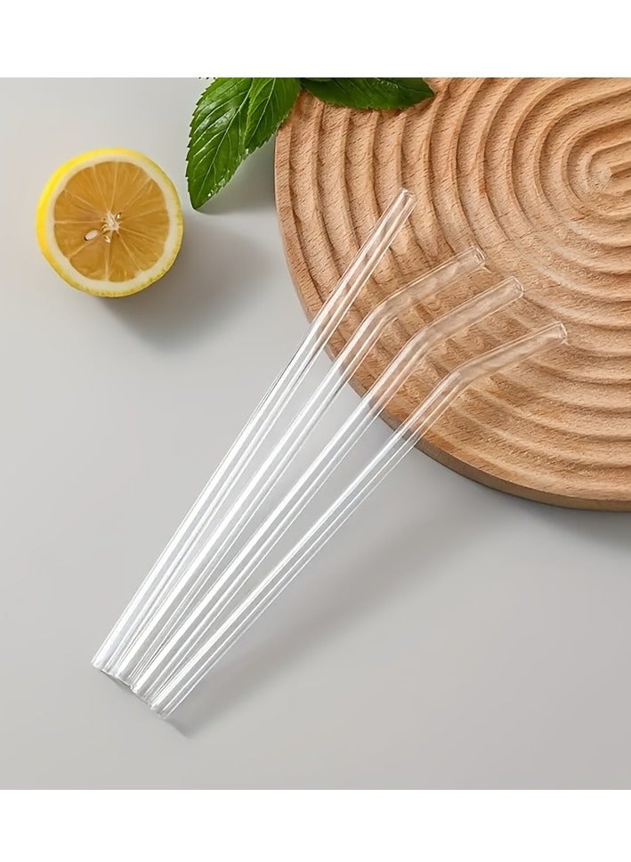 Set of 4/8 Reusable High Borosilicate Glass Straws – Heat-Resistant, Transparent, BPA-Free, Perfect for Smoothies, Juice & Tea, Dishwasher Safe, Ideal for Daily Use & Festive Celebrations.  - Image 4