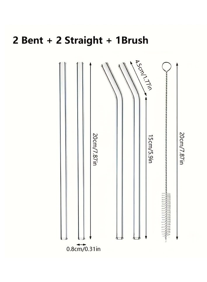 Set of 4/8 Reusable High Borosilicate Glass Straws – Heat-Resistant, Transparent, BPA-Free, Perfect for Smoothies, Juice & Tea, Dishwasher Safe, Ideal for Daily Use & Festive Celebrations.  - Image 5