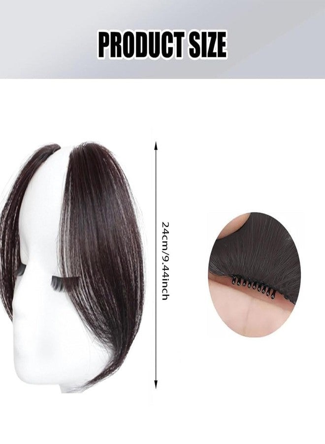 TARINI 1 Pair Hair Extensions for Women Brown, Clip-In Bangs Hair Extensions for Women, Brown Black Hairs Patch for Womens - Image 2