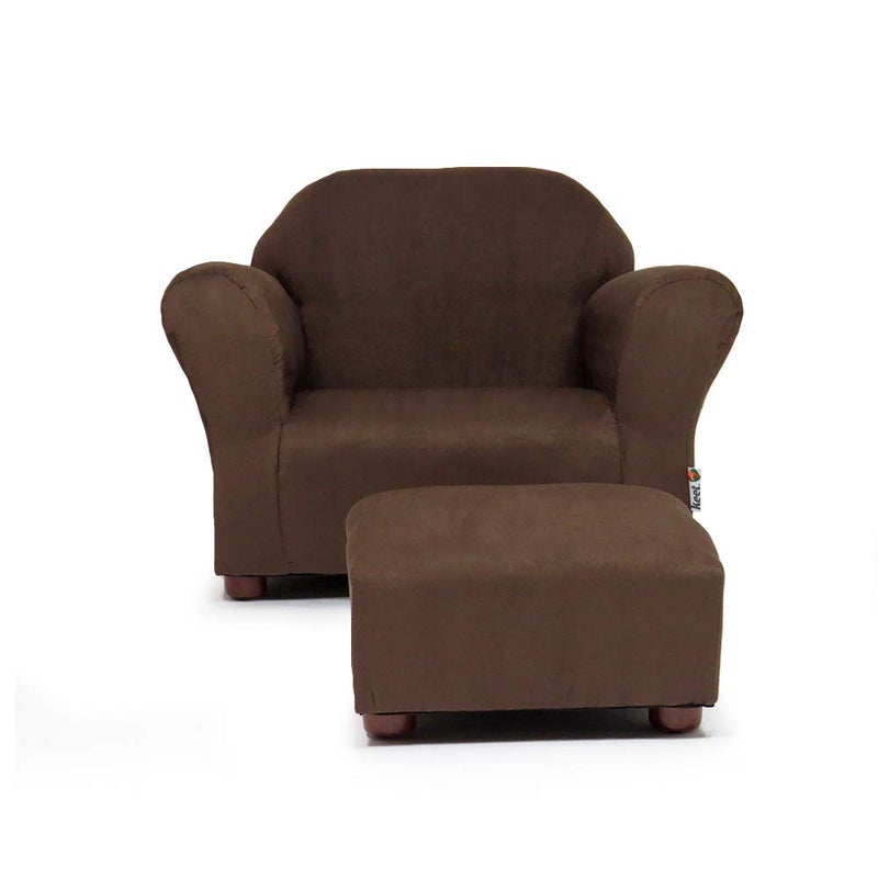 Roundy Kids Chair with Ottoman Microsuede Upholstered Ergonomic  Comfortable Design Sturdy Wooden Frame Ideal for Boys  Girls Ages 25 Easy to Clean Perfect for Bedrooms Playrooms  Daycares