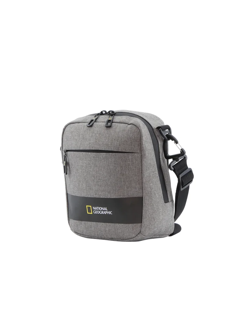 NATIONAL GEOGRAPHIC National Geographic Shadow RPET Utility Bag Grey, Durable Water Resistant RFID Pocket, Multi Pocket Casual Shoulder Bag/Crossbody Bag For Office Work School University Travel