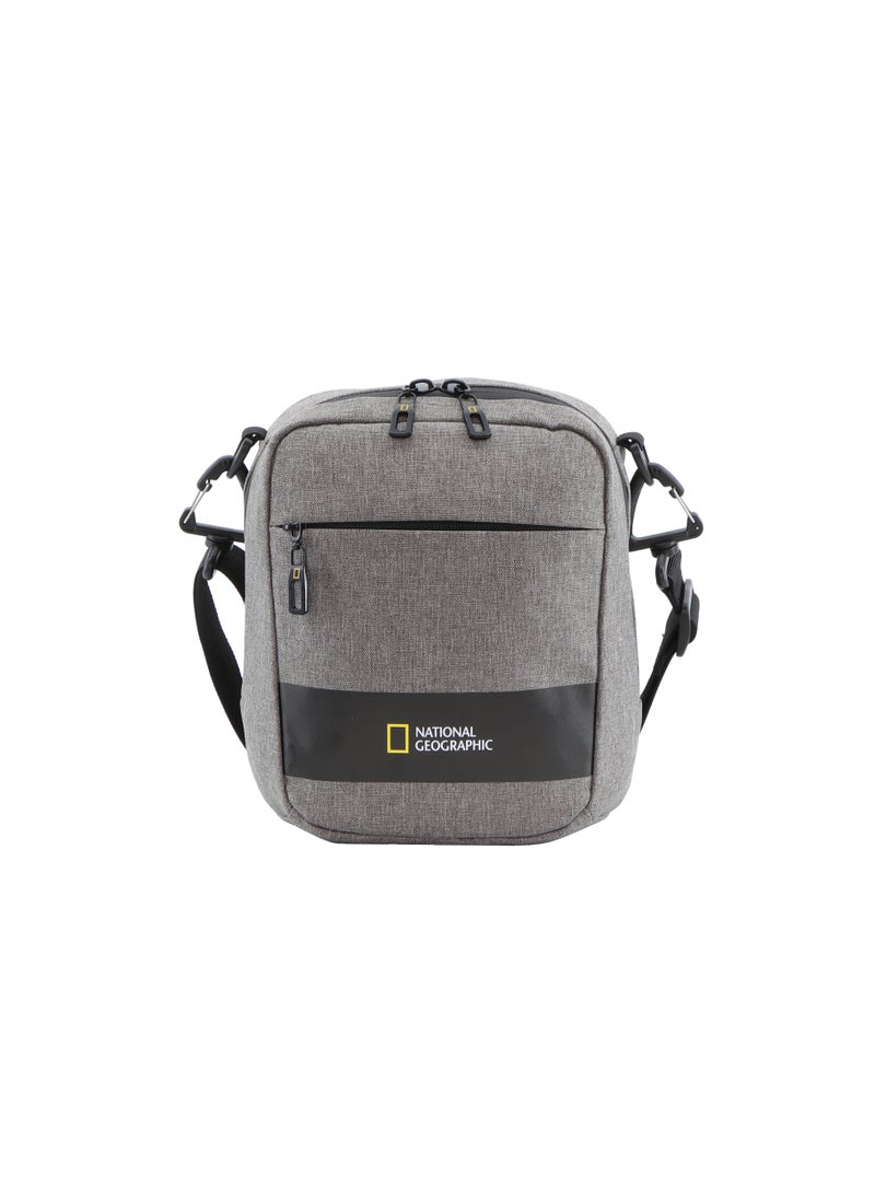 NATIONAL GEOGRAPHIC National Geographic Shadow RPET Utility Bag Grey, Durable Water Resistant RFID Pocket, Multi Pocket Casual Shoulder Bag/Crossbody Bag For Office Work School University Travel  - Image 1