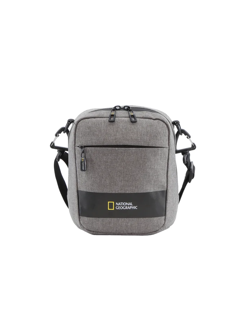 ناشيونال چيوغرافيك National Geographic Shadow RPET Utility Bag Grey, Durable Water Resistant RFID Pocket, Multi Pocket Casual Shoulder Bag/Crossbody Bag For Office Work School University Travel