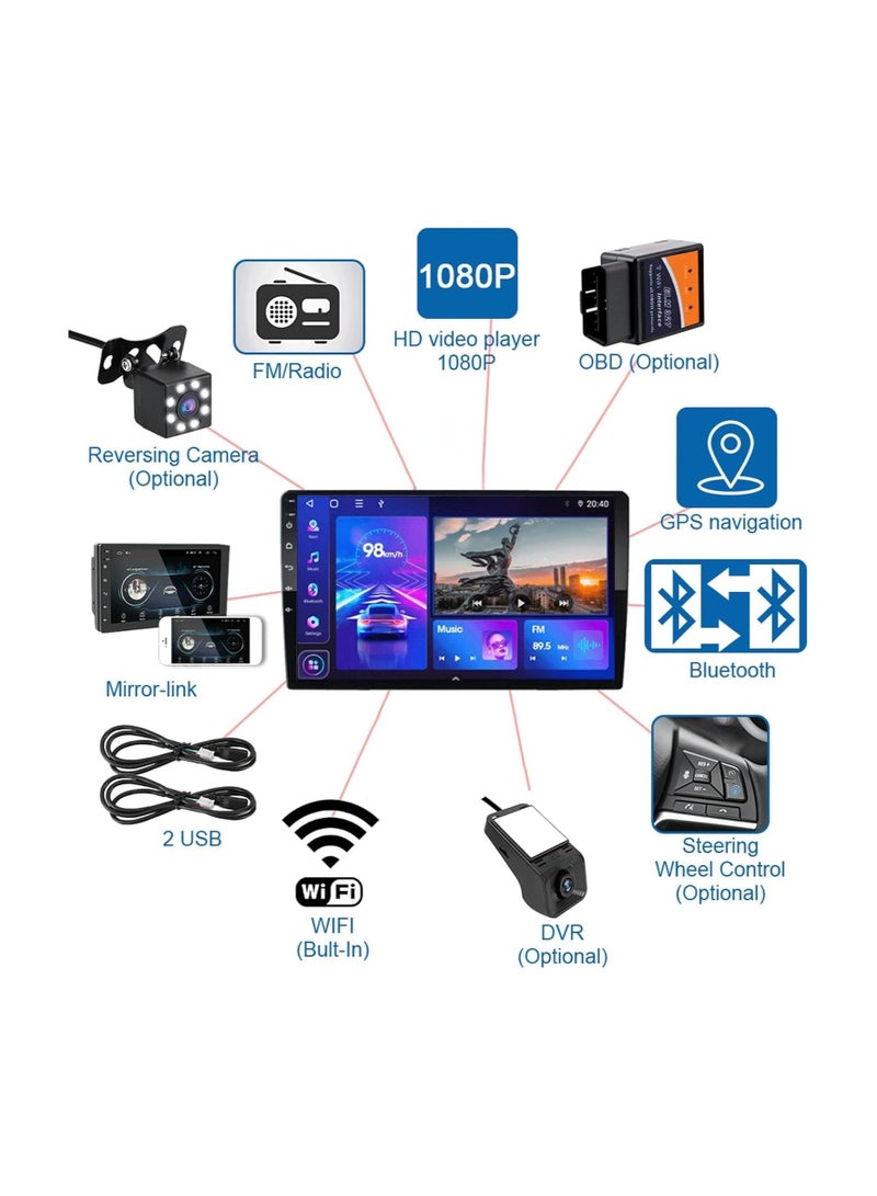 شيزا ستار ستيريو سيارة أندرويد لكيا سيراتو 4 فورتي K3 2018 2019 2020 2021 2 جيجابايت رام 32 جيجابايت روم ميرور لينك واي فاي BT، راديو GPS، 9 بوصة يدعم Apple Carplay، شاشة تعمل باللمس IPS مع كاميرا احتياطية AHD - Image 4