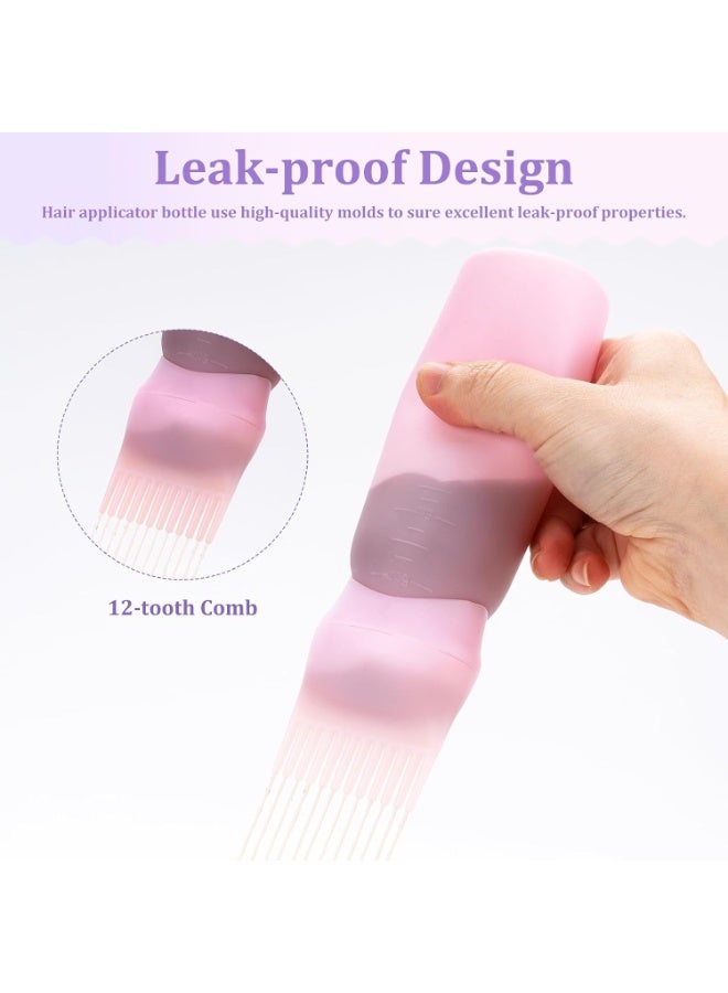 Root comb for distributing dye from 3 packs, hair dye applicator with graduated scale, plastic, multi-colored - Image 2