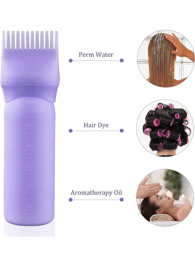 Root comb for distributing dye from 3 packs, hair dye applicator with graduated scale, plastic, multi-colored - Image 5
