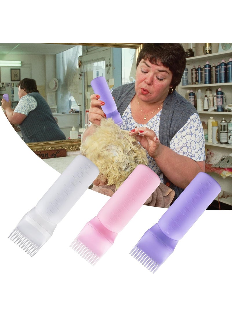 Root comb for distributing dye from 3 packs, hair dye applicator with graduated scale, plastic, multi-colored - Image 4
