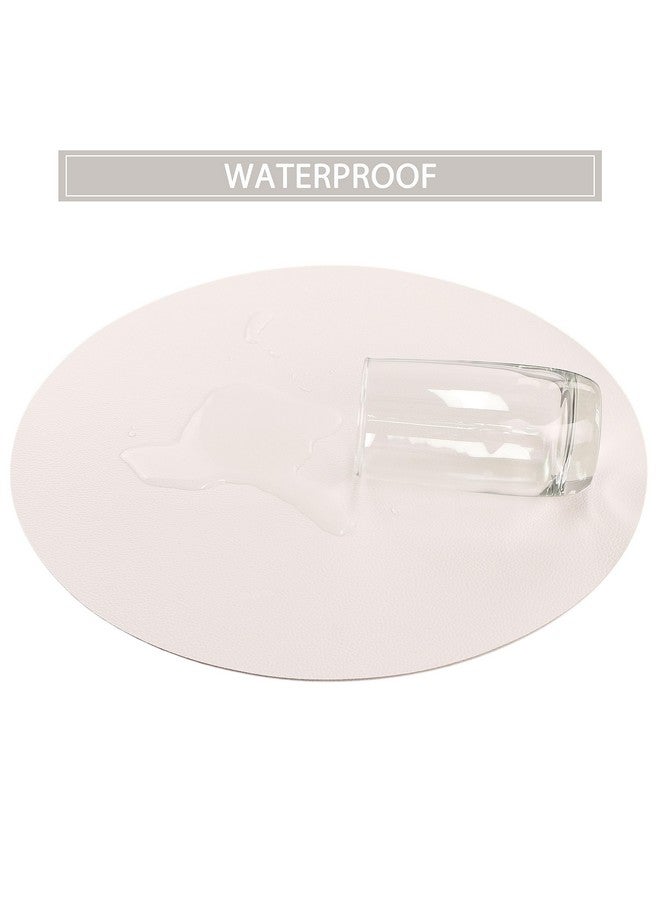 Jovono Wipeable Placemats and Coasters Leather Table Mats Waterproof Heat-Resistant Easy to Clean for Dining Table Set Kitchen Table Set of 6, White - Image 3