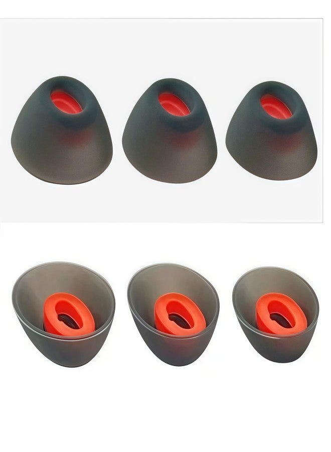 Wiki VALLEY 3 Pairs Replacement Earbuds Tips Silicone Ear Tips for JBL Tune Flex Fit in Case, Buds Tips,3 Size,Black Orange-S/M/L - Image 3