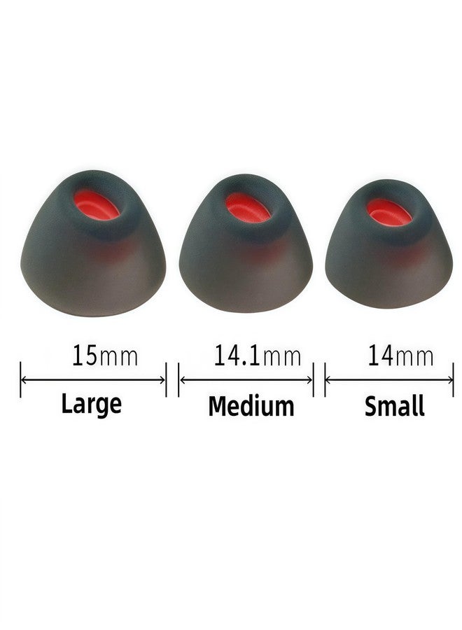 Wiki VALLEY 3 Pairs Replacement Earbuds Tips Silicone Ear Tips for JBL Tune Flex Fit in Case, Buds Tips,3 Size,Black Orange-S/M/L - Image 2