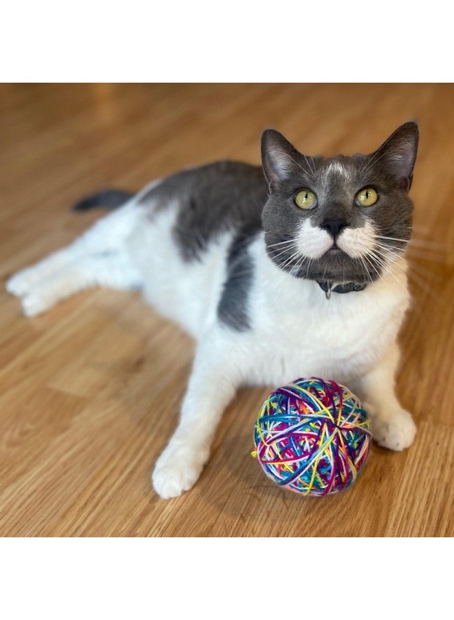 SPOT Sew Much Fun- Cat Toy Yarn Ball, Foam Ball Wrapped in Colorful String, Won't Unravel, Fun Toy for Cats and Kittens of All Ages, Rattle Inside- 3.5in Yarn Balls - Image 5