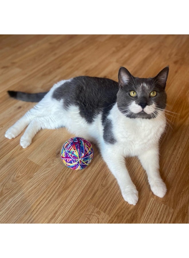 SPOT Sew Much Fun- Cat Toy Yarn Ball, Foam Ball Wrapped in Colorful String, Won't Unravel, Fun Toy for Cats and Kittens of All Ages, Rattle Inside- 3.5in Yarn Balls - Image 2