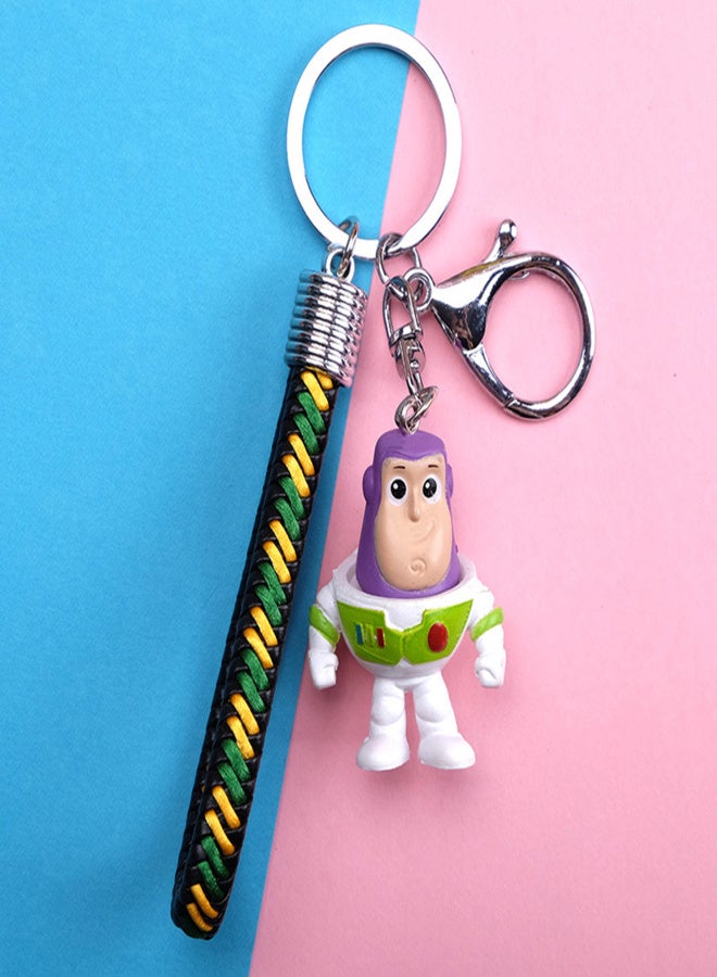 Miniature Cartoon Characters Plaything Multicolor Flat Leather Cord Key Chain Western Cartoon Figure Decoration Pendant - Image 1