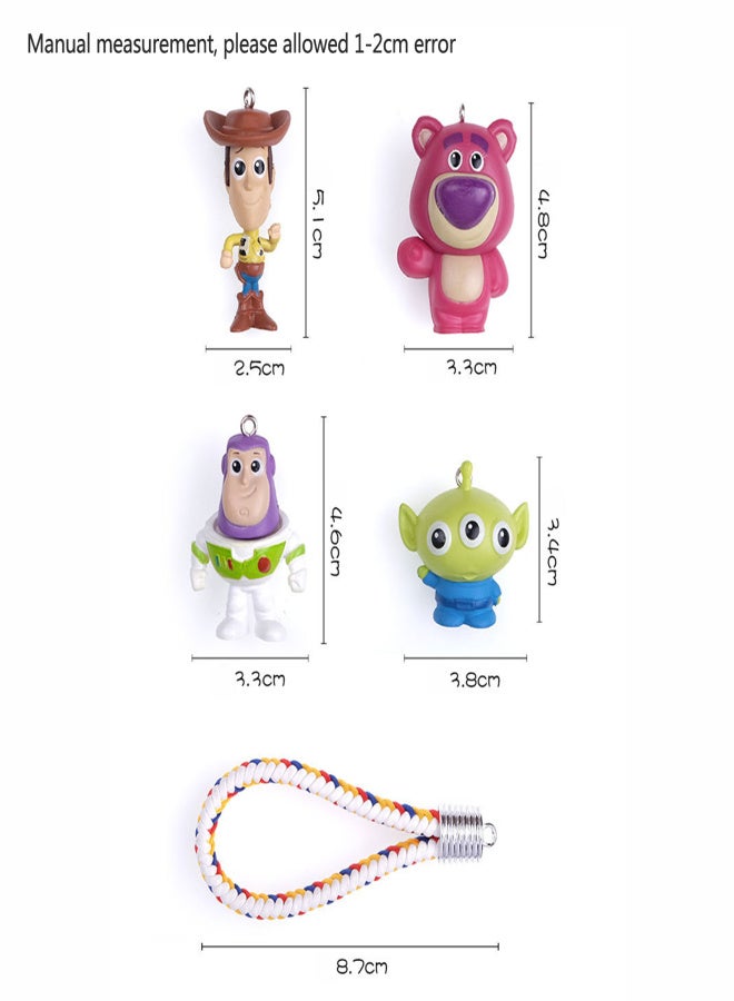 Miniature Cartoon Characters Plaything Multicolor Flat Leather Cord Key Chain Western Cartoon Figure Decoration Pendant - Image 3
