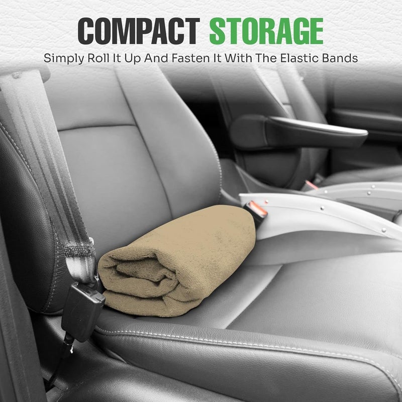 Aputue Waterproof Sweat Towel Car Seat Cover, Sweat Car seat Protector for Cars, Towel Waterproof Car Seat Cover Beige Gym Workout, Universal Fit Anti Slip Bucket Seat Protector for Swimming (Beige) - Image 5
