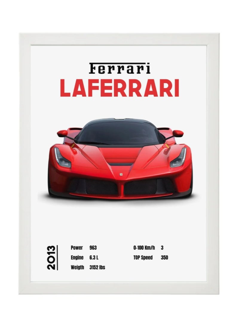 Boomah Accessories Ferrari Hypebeast Luxury Car Poster with Frame 30x40cm Gift for boys 