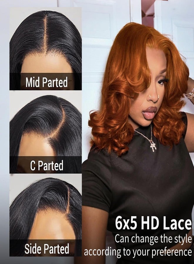 Tinashe Glueless Wigs Human Hair Pre Plucked Pre Cut Reddish Brown Loose Body Wave Short Wig 6×5 Lace Pre-Bleached Knots HD Lace Front Wigs Human Hair for Black Women (#33 Reddish Brown - 12 inch) - Image 3