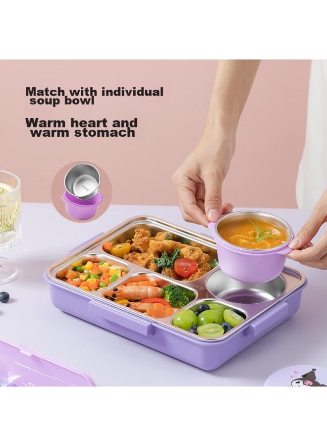 Tafuco Student Lunch Tray, 316l Stainless Steel Compartmentalized Large Capacity Meal Box, Portable Bento Box For Office Workers, T5353 - Image 4