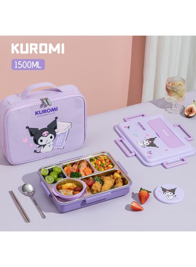 Tafuco Student Lunch Tray, 316l Stainless Steel Compartmentalized Large Capacity Meal Box, Portable Bento Box For Office Workers, T5353 - Image 1