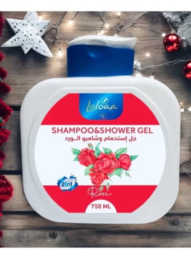 Loloaa ٍshampoo and shower gel   rose  750 ml - Image 1