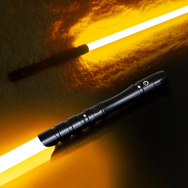 YDDSABER Dueling LightsaberMetal HiltLoud Sound LED Light Sabers with 4 Vivild Movie FontsBlasterFOC Metal Hilt for Adults814 Boys Teens HeavyDuty USBDC Recharge382inchOrange - Image 2