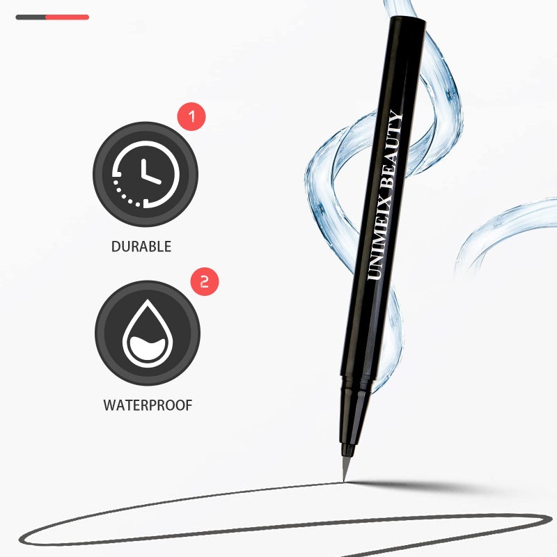 UNIMEIX Liquid Liner - Waterproof Eyeliner Pen, Precise All Day Wear, Charcoal Gray - Image 4