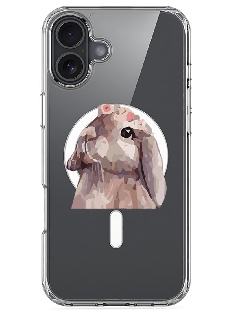 Theodor iPhone 16 Plus Magsafe Magnetic Case for iPhone Compatible with Wireless Charging, Shockproof Phone Bumper Cover - Rabbit - Image 1