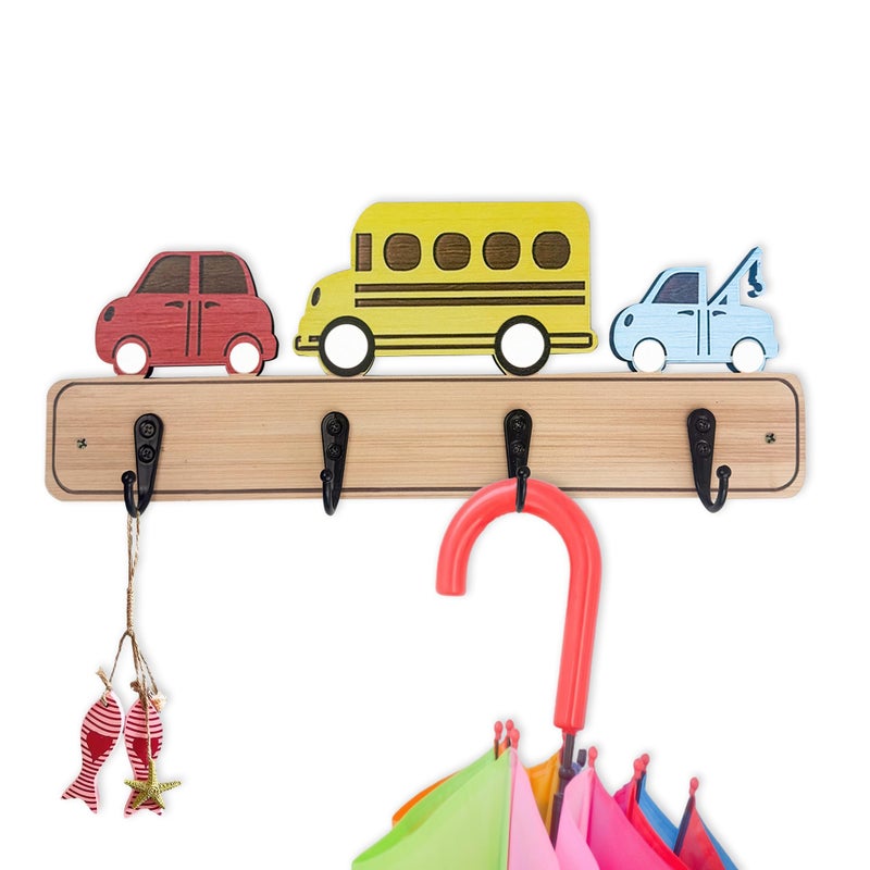 Midrean Wood Decorative Kids Wall Hooks for Hanging Giraffe Elephant Safari Nursery Decor for Clothes Hats Robes car - Image 2