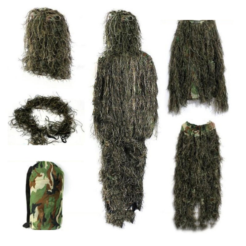 Kids Ghillie Suit: 1.1‑1.3m Premium PP Thread With Mesh Lining - Eyelet Headgear Camouflage Suit for Outdoor Hunting, Sniping and Cosplay - Image 3