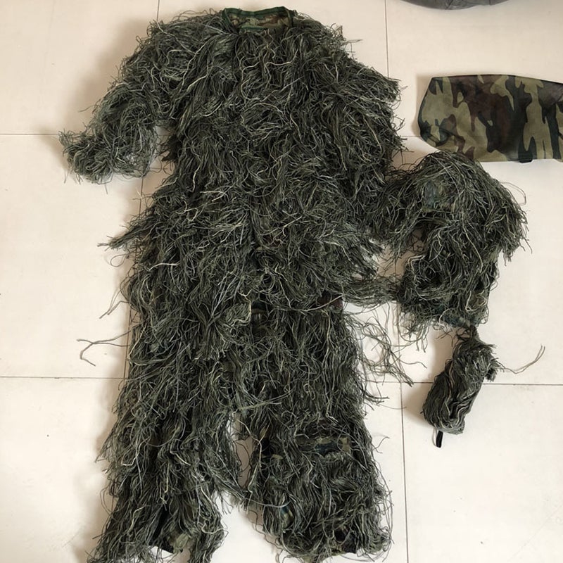 Kids Ghillie Suit: 1.1‑1.3m Premium PP Thread With Mesh Lining - Eyelet Headgear Camouflage Suit for Outdoor Hunting, Sniping and Cosplay - Image 4