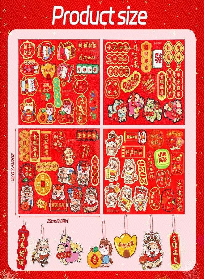 HOWAF 72pcs Chinese New Year Decorations 2025 Chinese New Year Ornaments, Lunar New Year Decorations Knot Pendant Chinese Hanging Ornaments for Spring Festival Tree Home Supplies - Image 2