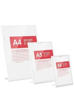 Eckek Eckek   ABS Plastic Sign Holder，Menu Displays L Shape Sign Stand  - Image 2