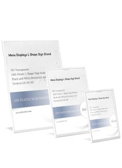 Eckek Eckek   ABS Plastic Sign Holder，Menu Displays L Shape Sign Stand  - Image 1