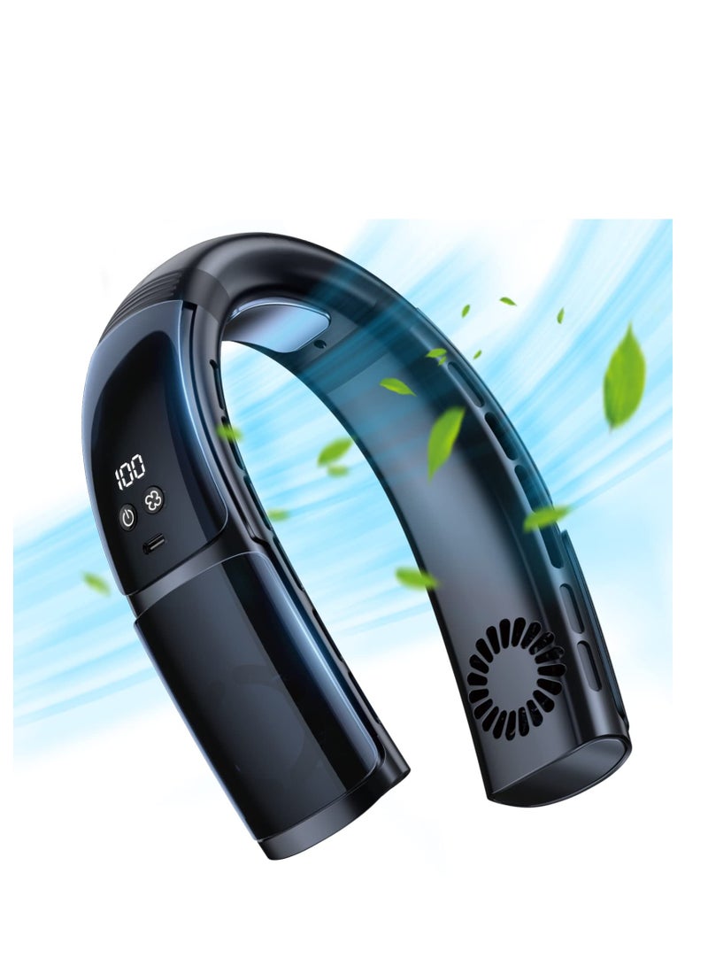 Excefore Portable Bladeless Neck Fan, Portable Neck Fan, 4000mAh Rechargeable Wearable Neck Fan, with 360° Cooling Airflow, 5 Speeds, and Hands-Free Design, for Travel and Indoor Use - Image 1
