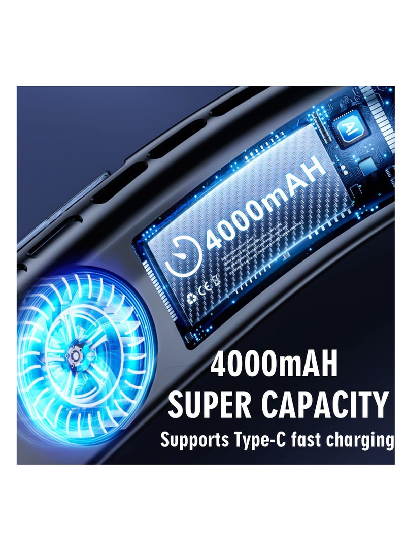 Excefore Portable Bladeless Neck Fan, Portable Neck Fan, 4000mAh Rechargeable Wearable Neck Fan, with 360° Cooling Airflow, 5 Speeds, and Hands-Free Design, for Travel and Indoor Use - Image 5