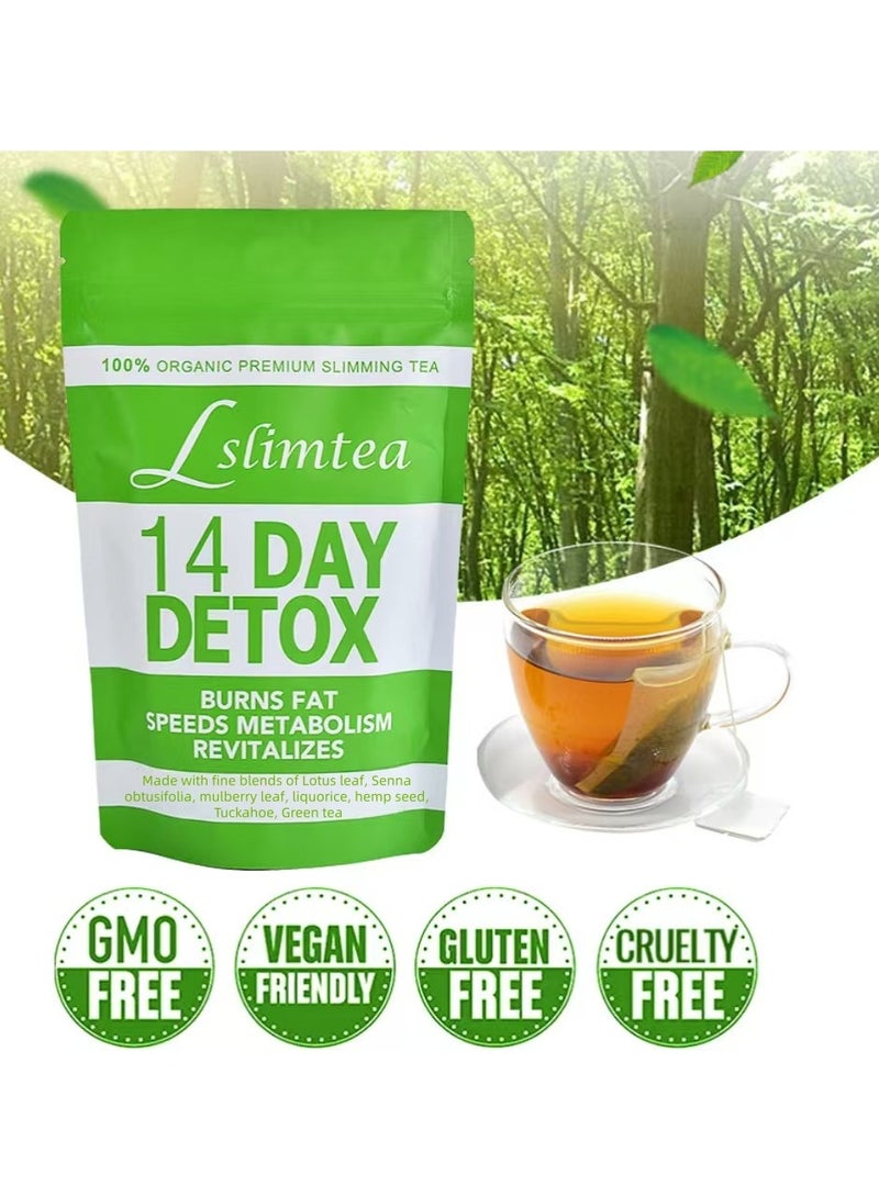 وينز تاون أكياس شاي التخلص من السموم في البطن تدعم صحة الجهاز الهضمي والتمثيل الغذائي - 14 كيسًا