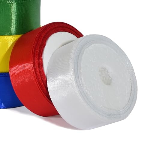 AMAROBA Satin Ribbon for Decoration, Gift Wrapping, for School Project Works, Opening Ribbon, Invitation Card, Birthday Parties, and Multi Purpose USE (1 INCH (10MTR X 5 PC), Multi) Colour May Vary - Image 5