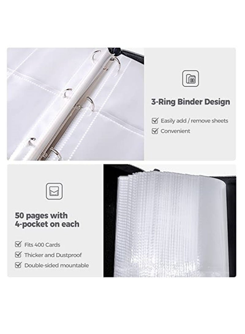 Binder for Pokemon Card Holder for Pokemon Trading Card Book Binder Holder/ Card Album for Pokemon Folder Book 50 Pages 400 Cards Capacity - Image 5