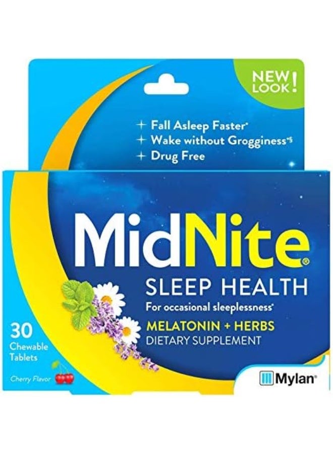 MidNite Sleep Health Chewable Tablets Cherry Flavor for Adults - Image 2