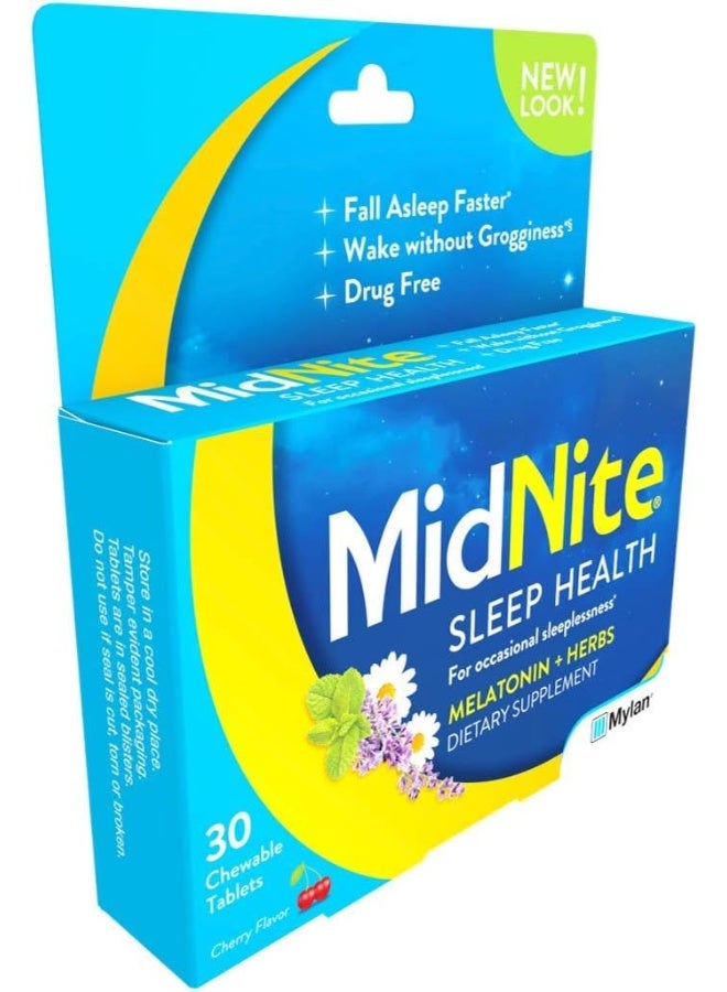 MidNite Sleep Health Chewable Tablets Cherry Flavor for Adults - Image 4