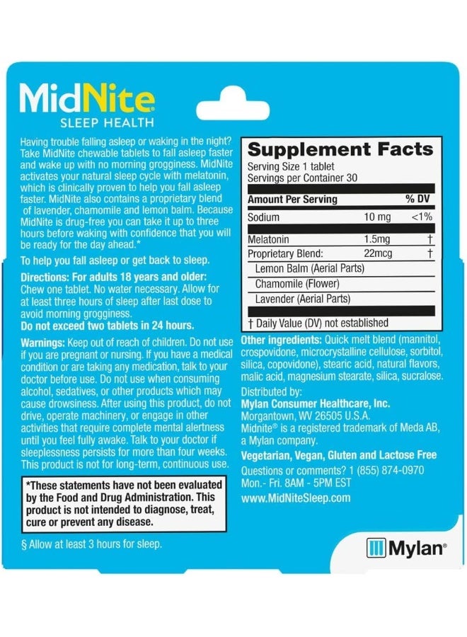 MidNite Sleep Health Chewable Tablets Cherry Flavor for Adults - Image 3