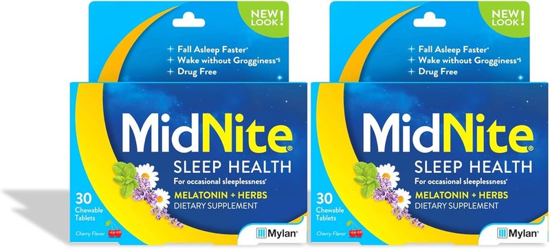 MidNite Sleep Health Chewable Tablets Cherry Flavor for Adults - Image 1