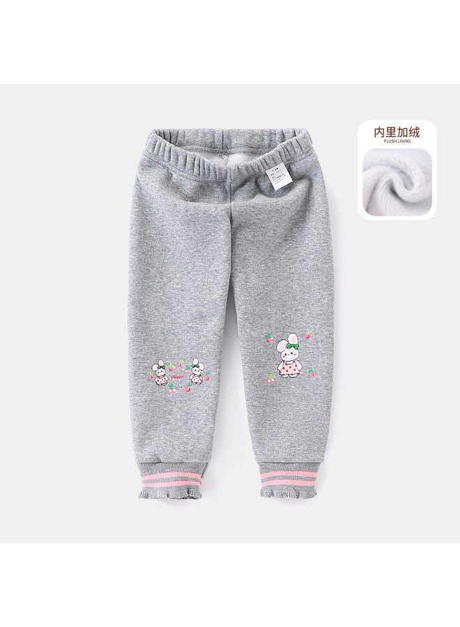 Girls' Winter Fleece-lined Warm Base Pants Toddler Comfortable Slim-fit Long Pants - Image 3
